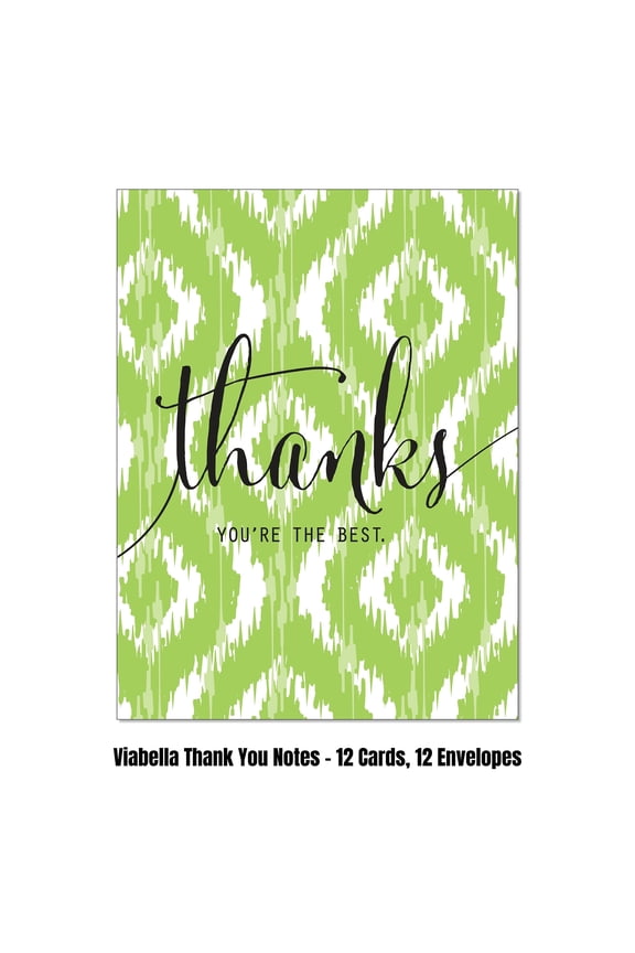 IKAT Thank you Card Assortment - 12 Cards, 12 Envelopes
