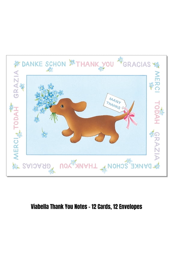 Puppy Thank you Card Assortment - 12 Cards, 12 Envelopes