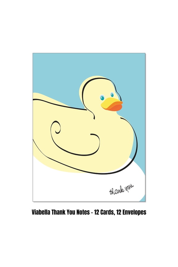 Rubber Duckie Thank you Card Assortment - 12 Cards, 12 Envelopes