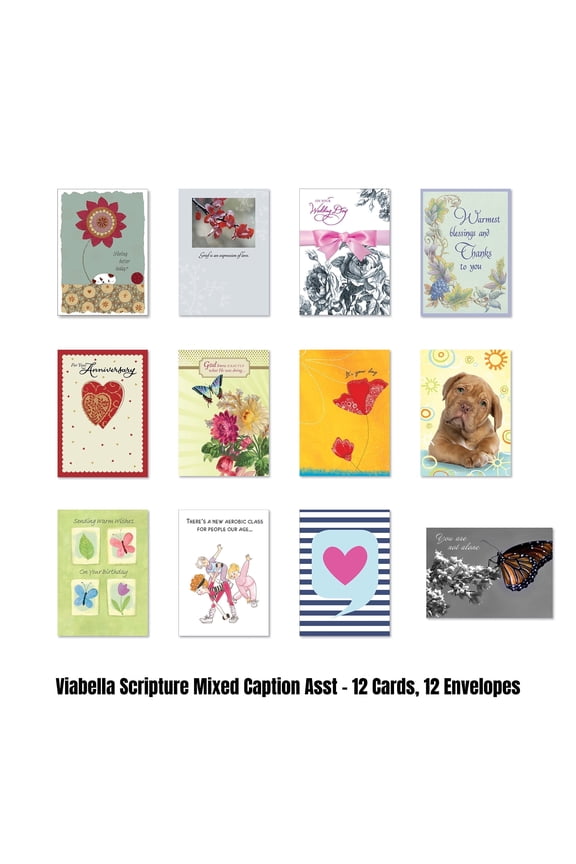 Scripture All Occasions Card Asst - 12 Cards, 12 Envelopes
