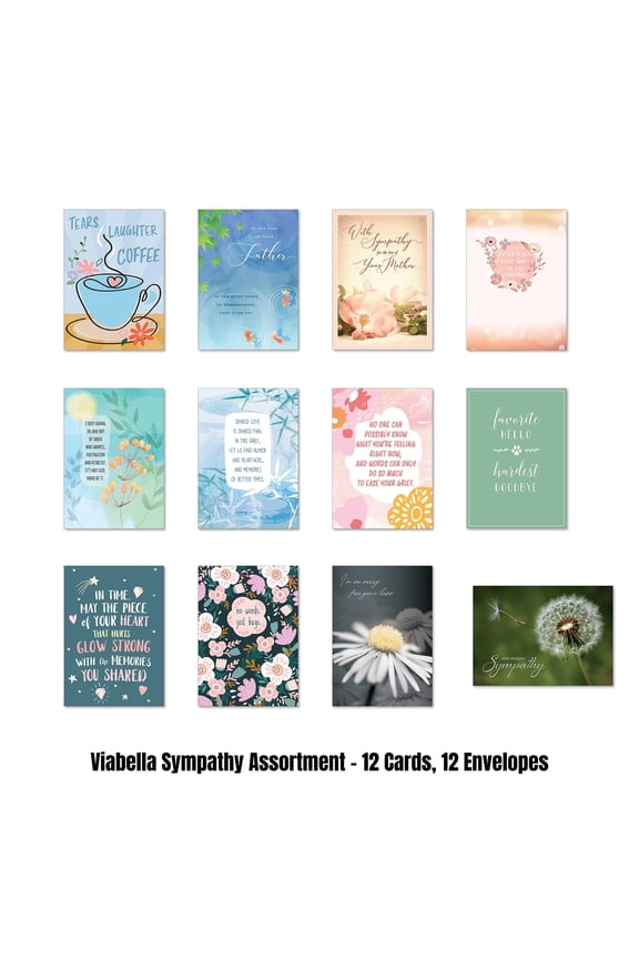 Sympathy Card Assortment - 12 Cards, 12 Envelopes