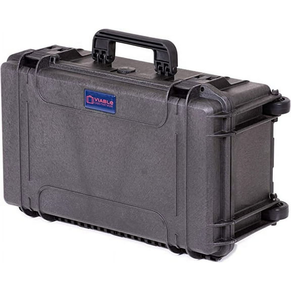 Viable 231408BR Protective Equipment Transport Roller Case with Foam Insert, 23.1" x 14.2" x 9.3"