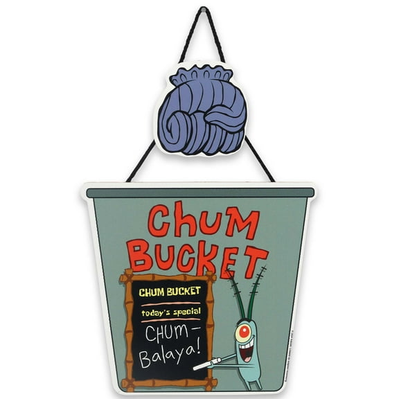 Viacom SpongeBob SquarePants Chum Bucket Plankton Hanging Wood Wall Decor