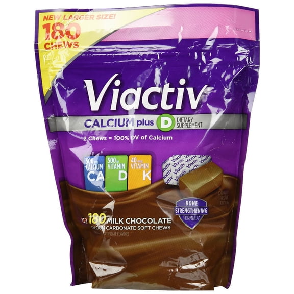 Viactiv Calcium Plus D Dietary Supplement Milk Chocolate Soft Chews, 180 Count