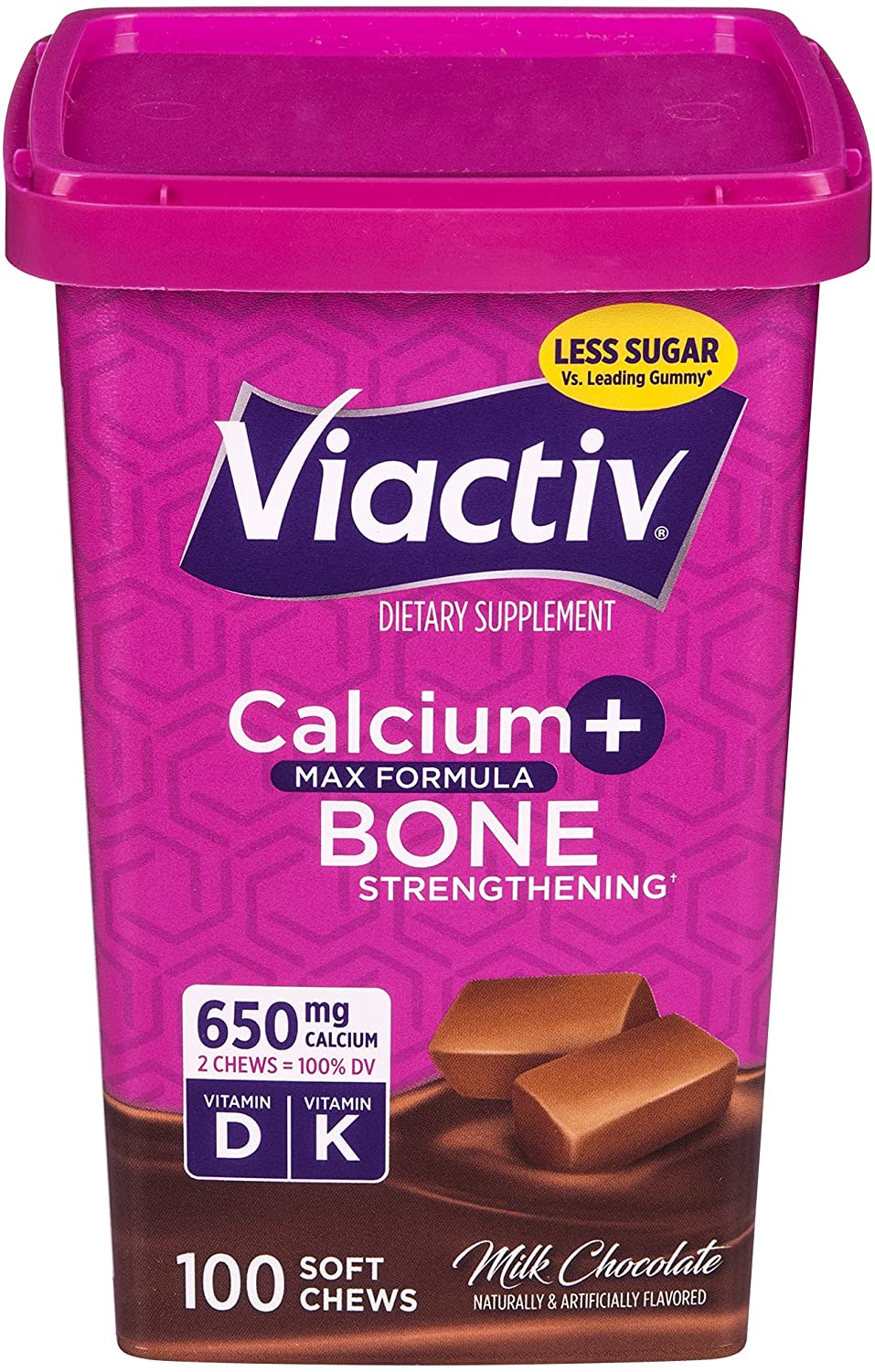 Viactiv Calcium + Vitamin D Supplement Soft Chews, Milk Chocolate, 100 Ct - image 1 of 10