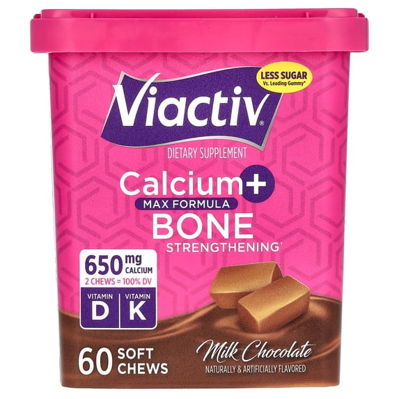 Viactiv Max Formula Milk Chocolate Calcium + Bone Strengthening 60 Soft Chews