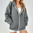 thumbnail image 1 of Viadha Basic Lightweight Full Zip Hoodie for Women Long Sleeve Cardigan Jacket Hood Fall Winter Sweatshirts with Pockets, 1 of 7