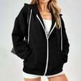 thumbnail image 1 of Viadha Basic Lightweight Full Zip Hoodie for Women Long Sleeve Cardigan Jacket Hood Fall Winter Sweatshirts with Pockets, 1 of 8