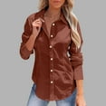 thumbnail image 1 of Viadha Basic Tops for Woman Women's Washed Cotton and Linen Shirts Long Sleeve Dress Shirts Wrinkle Collared Work Office Solid Blouses Tops, 1 of 9