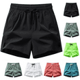 thumbnail image 1 of Men Shorts under $ 5 Mens Summer Cargo Shorts Casual Baggy Elastic Waist Stretch Active Sweat Shorts Swim Trunks Beach Shorts Golf Pants with Pocket, 1 of 3