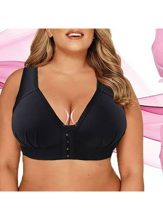 purcolt Plus Size Front Closure Wirefree Bras for Women, Comfort Seamless  Push Up Bra Butterfly Beauty Back Bralettes Full-Coverage Wireless  Brassiere