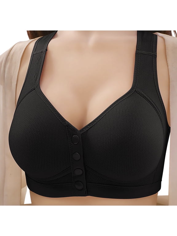 Bras for Women Wirefree Women's Seamless Comfortable Solid Button Breast Casual Bra Underwear