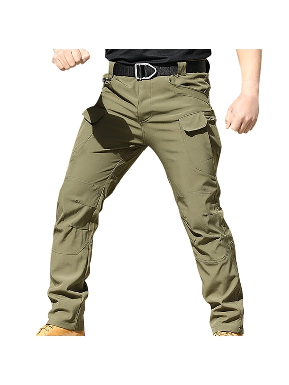 Cargo Pants for Men Men's Outdoor Solid Color Pocket Slim Pants Full Length Pants