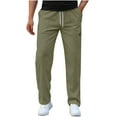 thumbnail image 1 of Viadha Cargo Sweatpants for Men Men's Solid Color Pocket Workwear Pantscasual Straight Leg Pants, 1 of 5