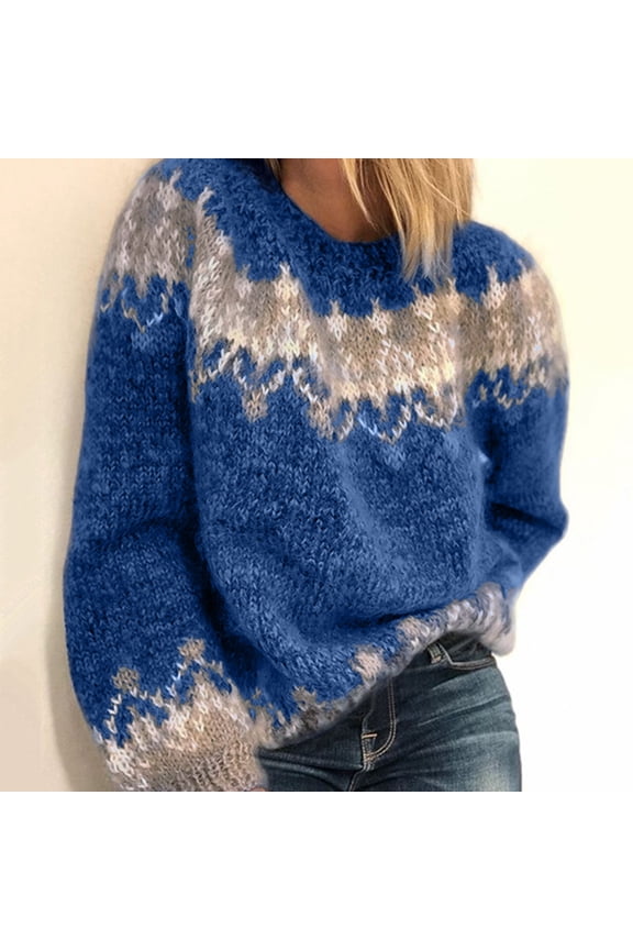 Oversized Sweaters for Women Crewneck Long Sleeve Knit Warm Pullover Sweaters Tops