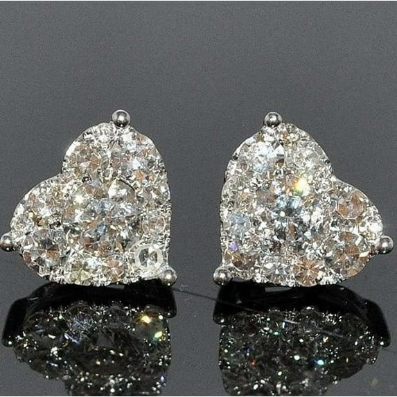 Viadha Dazzling Crystal Heart Earrings, Alloy
