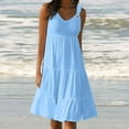 thumbnail image 1 of Viadha Graduation Dresses Fashion Holiday Summer Solid Color Sleeveless Party Beach Dress, 1 of 5