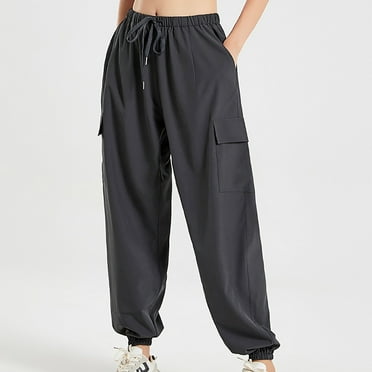 Viadha High Waisted Dress Pants for Women High Waist Drawstring Quick Drying Running Fitness Pants Loose Casual Tight Sports Pants Yoga Pants Wide Leg Trousers Women