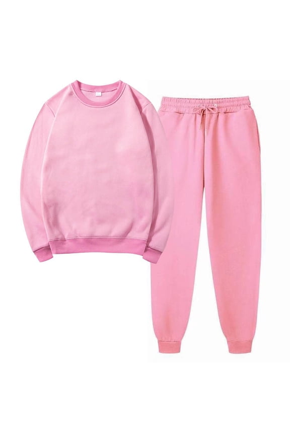 Linen Set for Women Women Sports Sweat Set Sweatsuit Fleece 2 Piece Joggers Tracksuit Outfits Crop Sweatshirt Sweatpants Sets