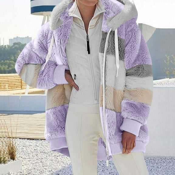 Viadha Long Coat Women Fashion Woman Long Sleeve Open Front Loose Outerwear Patchwork Blouse Coat Tops Pockets Blouse Trench Coats for Women