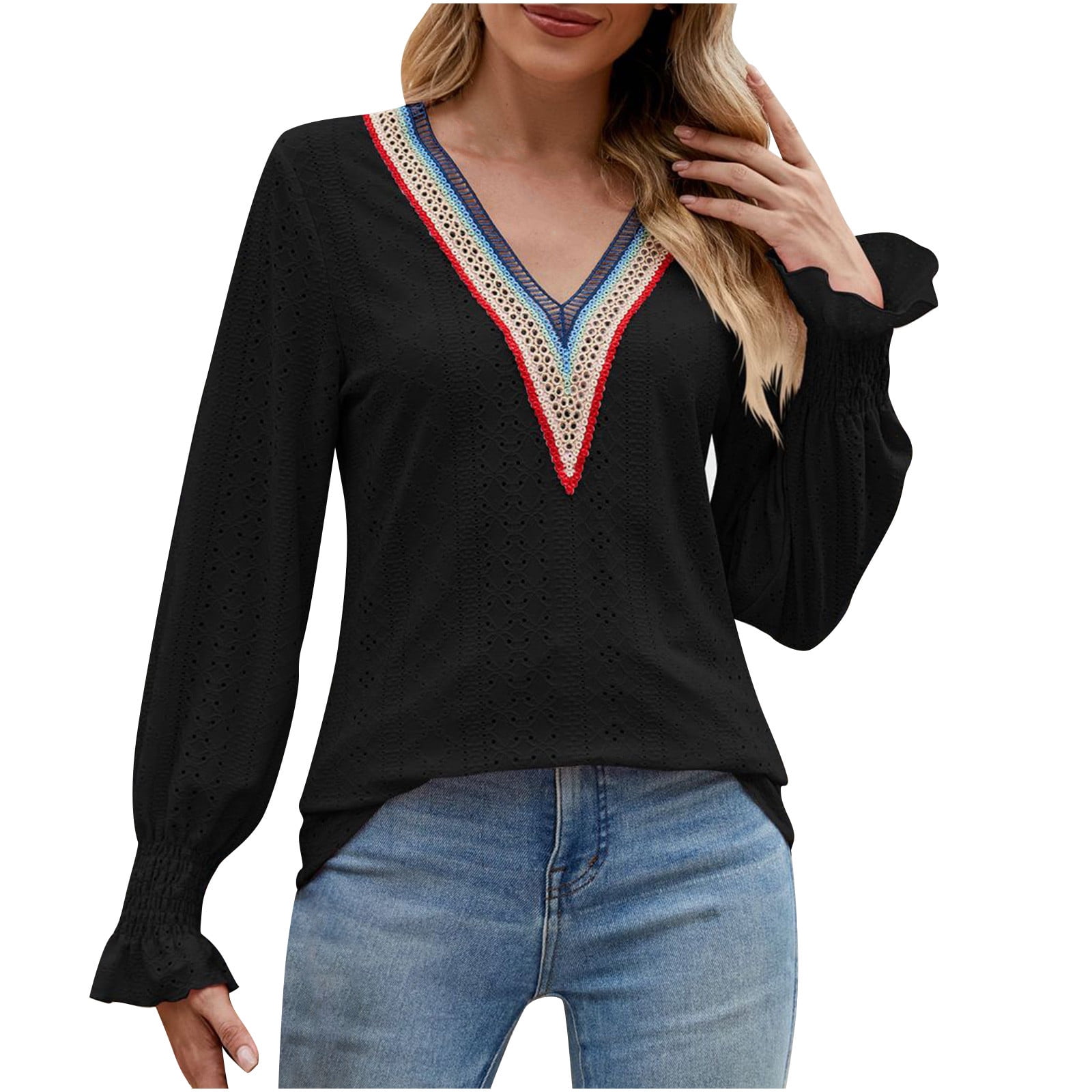 Viadha Long Sleeve Going Out Tops for Women Women's Casual Comfortable