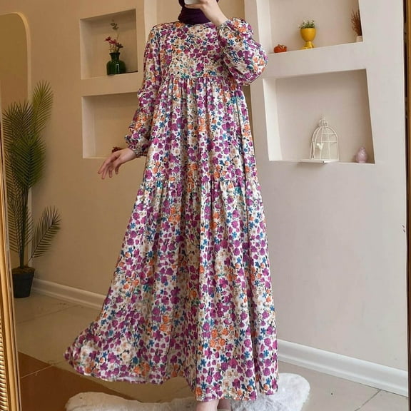 Viadha Long Summer Dress Women's Spring and Summer Round-Neck Sequin Dress Short Sleeves Large Dress