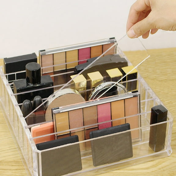 Viadha Make Up Organizers And Storage for Vanity, 8 Sections Divided Makeup Organizer for Vanity, Clear Plastic Cosmetics Organizer for Drawer And Bathroom