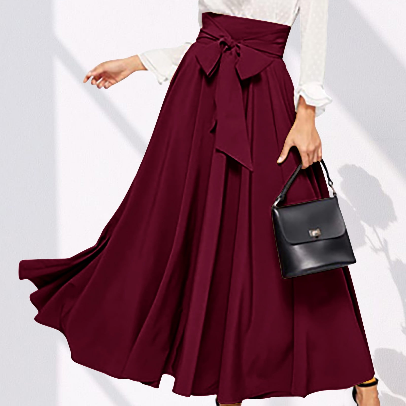 Viadha Maxi Skirts for Women Elegant High Waisted Skirt with