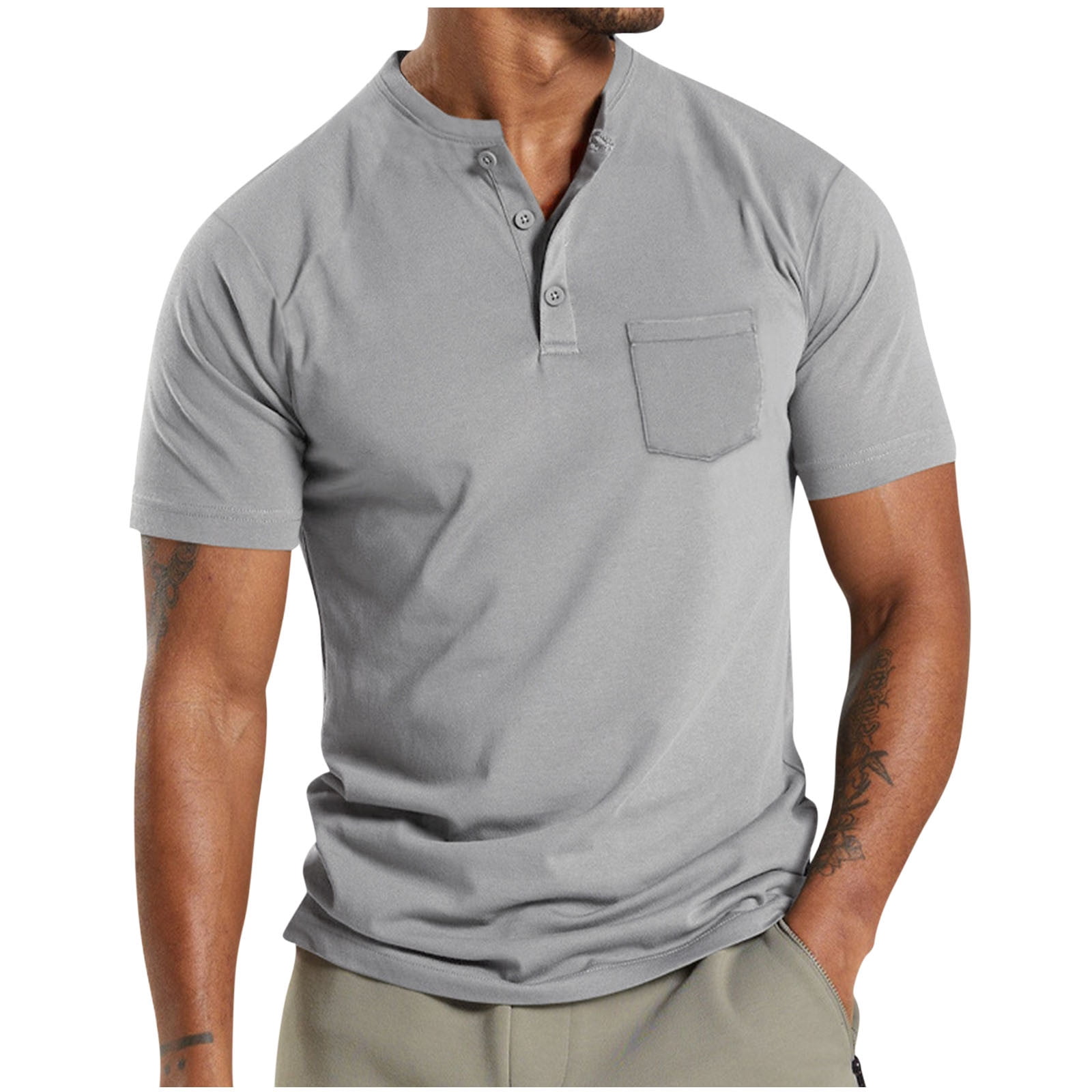 Viadha Men Summer Button Down Shirts Short Sleeve Cuban Shirts Knit