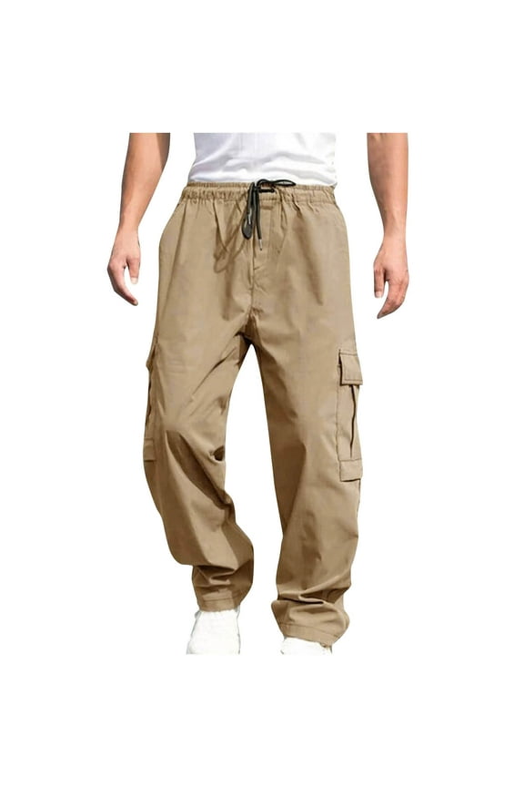 Men's Cargo Pants Slim Multi Pocket Straight Trousers Outdoor Sports Overalls Pants