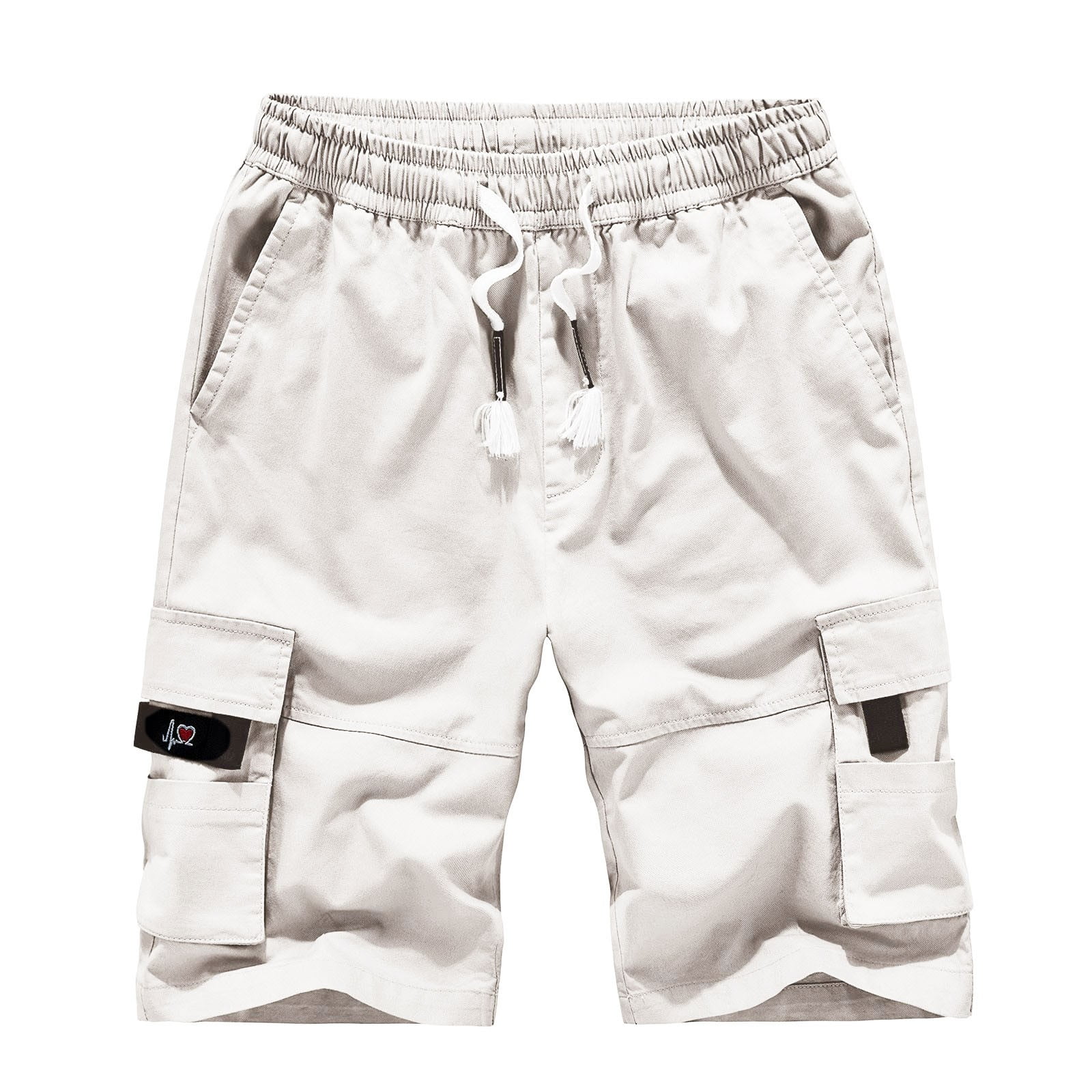 Men's Cotton Cargo Shorts with Textured Grid Pattern Casual Outdoor Workwear