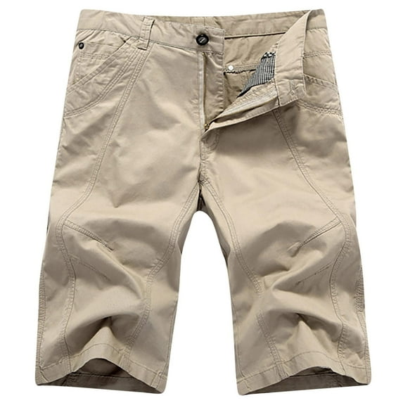 Viadha Men's Hiking Shorts Quick Dry Cargo Shorts Above Knee Tactical Military Shorts with Multi-Pockets(Beige,2XL)