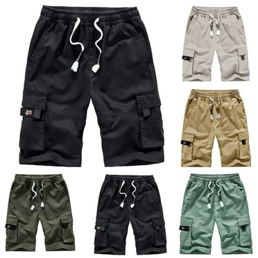 Viadha Men's Hiking Shorts Quick Dry Cargo Shorts Above Knee Tactical Military Shorts with Multi-Pockets(Black,L)