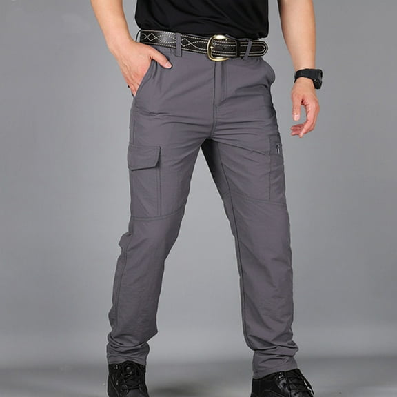 Viadha Cargo Pants for Men Elastic Waist Casual Multi-Pocket Sports Trousers Pants