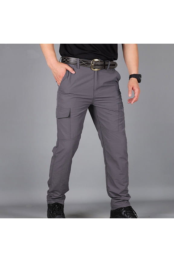 Work Pants for Men Men Cargo Pants Elastic Waist Casual Sports Trousers Pants with Multi-Pockets