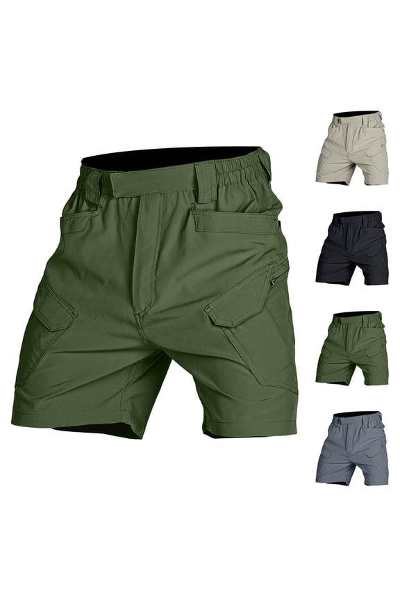 Mens Hiking Cargo Shorts Quick Dry Lightweight Stretch Outdoor Work Shorts Wear Resistant Rip Stop Work Hiking Fishing Shorts with Pockets
