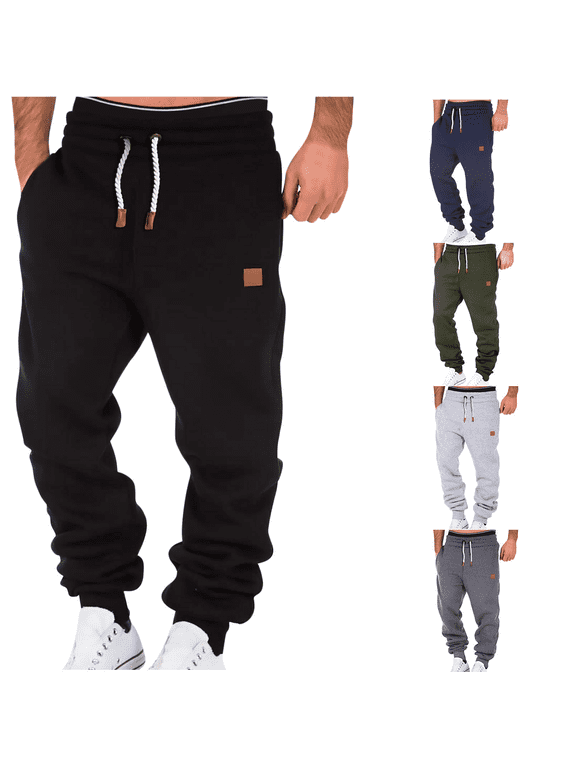 Mens Sweatpants with Pockets Fashion Joggers Sports Pants Cotton Pants Sweatpants Trousers Mens Long Pants Elastic Waist Drawstring Workout Casual Sweatpants