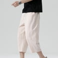 thumbnail image 1 of Viadha Mens Workout Pants Men's Fashion Drawstring Elastic Waist Pocket Casual Sweat Capris Pants, 1 of 5