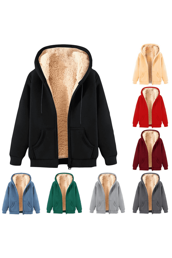 Men's Hoodies Under $10 Mens Zip Up Hoodie Plus Size Sweatshirts Long Sleeve Cardigan Warm Hooded Jacket Fleece Sweater Coat with Pockets
