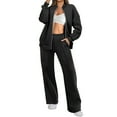 thumbnail image 1 of Viadha Pants Sets Women 2 Piece Outfits Women 2 Piece Outfits Set Oversized Zip Up Sweatshirt Jacket Sweatpant Matching Sweat Sets Fall Sweatsuit, 1 of 1