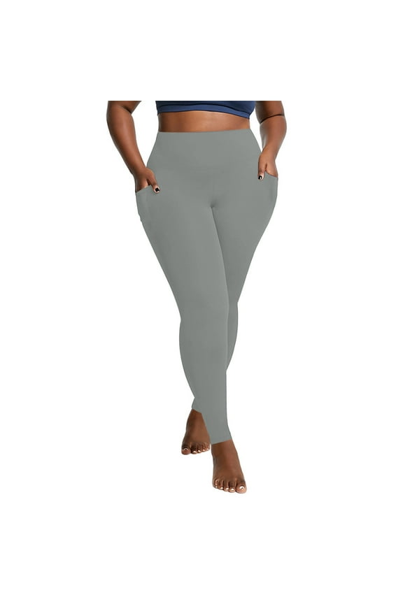 Plus Size Leggings with Pockets for Women Stretchy High Waisted Tummy Control Soft Running Workout Yoga Pants