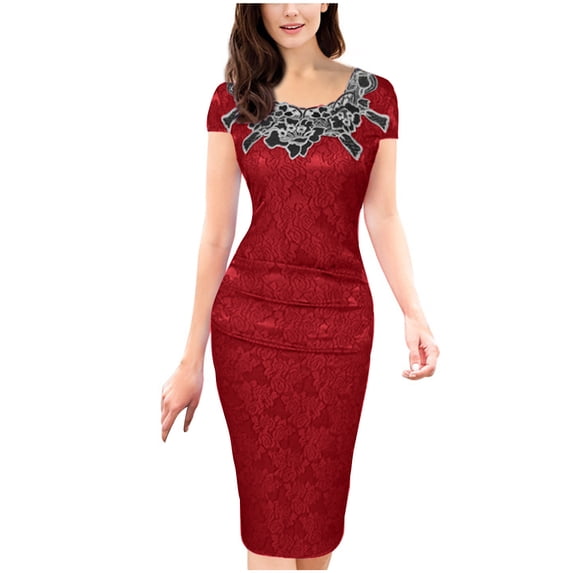 Viadha Plus Size Summer Outfits Women Versatile Comfort Temperament Short Sleeved Printing Patchwork Dress