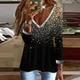 thumbnail image 1 of Viadha Plus Size Tops Women's Solid Colour Tops Vintage Gold Velvet Long Sleeve Tops Long Sleeve V-Neck Shirt, 1 of 8