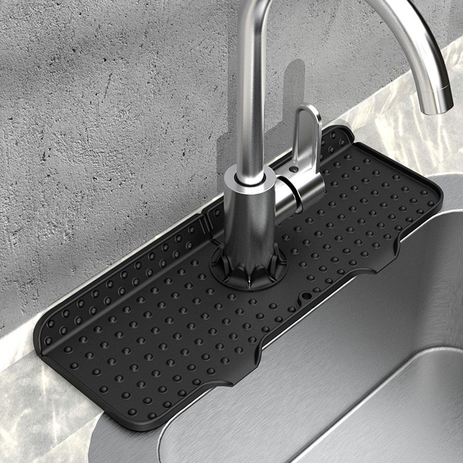 Viadha Silicone Sink Faucet Mat Sink Splashing Guard Draining Pad Faucet Water Catcher Mat for