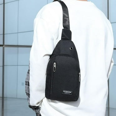 Viadha Small Sling Bag Crossbody Chest Shoulder Water Durable Sling Purse One Strap Travel Bag for Men Women with Earphone Hole