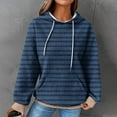 thumbnail image 1 of Viadha Striped Sweatshirt Women 2024 Winter Hooded Sweatshirt Loose Casual Striped Print Round Neck Hooded Long Sleeve Sweatshirt Elegant Tops for Women, 1 of 5