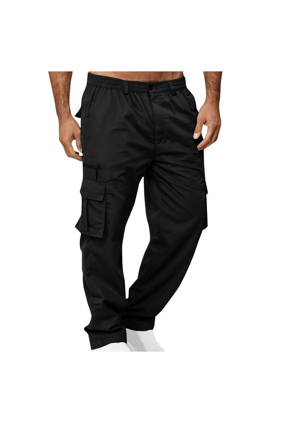 Mens Cargo Pants Lightweight Pants Relaxed Stretch Joggers Hiking Travel Casual Work Outdoor Straight Type Fitness Pants Cargo Pants Trousers with Pockets