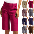 thumbnail image 1 of Viadha Summer Shorts for Women Plus Size Bermuda Shorts High Waisted Trendy Shorts Solid Casual Daily Outdoor Beach Hiking Shorts with Pockets, 1 of 9