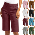thumbnail image 1 of Viadha Summer Shorts for Women Plus Size Bermuda Shorts High Waisted Trendy Shorts Solid Casual Daily Outdoor Beach Hiking Shorts with Pockets, 1 of 8