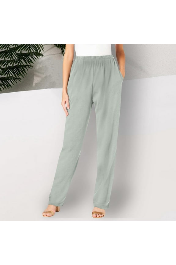 Sweat Pants for Womens under $5 Straight Legs Winter Sweatpants High Waisted Workout Pants with Pockets